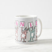 7 Buchstabenname mit Kaninchen Kaffeemaschine Tass Kaffeetasse (VorderseiteRechts)