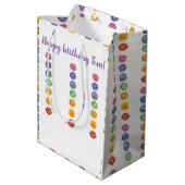 7 Chakra Aquarellkunst Mittlere Geschenktüte (Rückseite Schrägansicht)