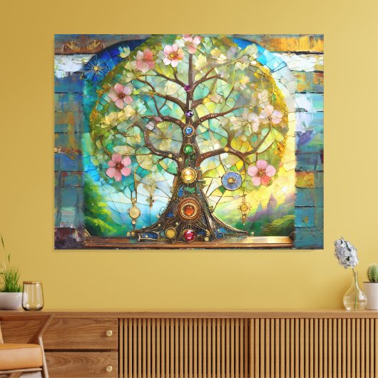 7 Chakra Blossoming Tree Of Life Leinwanddruck (Insitu (Wohnzimmer))