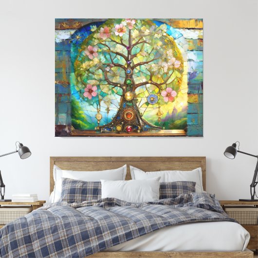 7 Chakra Blossoming Tree Of Life Leinwanddruck (Insitu (Schlafzimmer))