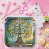 7 Chakra Blossoming Tree Of Life Pappteller (Party)