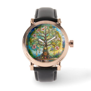 7 Chakra Blütenbaum Armbanduhr