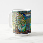 7-Chakra-Blütenbaum des Lebens Kaffeetasse (Vorderseite Links)