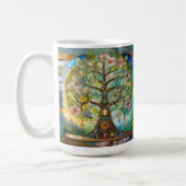 7-Chakra-Blütenbaum des Lebens Kaffeetasse (Links)
