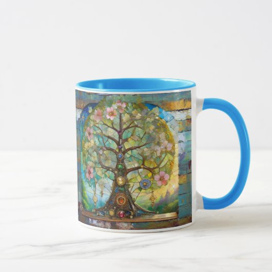 7-Chakra-Blütenbaum des Lebens Tasse (Rechts)