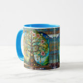7-Chakra-Blütenbaum des Lebens Tasse (Vorderseite Links)