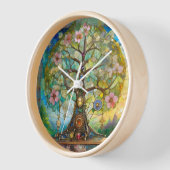 7-Chakra-Blütenbaum des Lebens Uhr (Winkel)