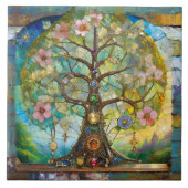 7 Chakra Blütenbaum Fliese (Vorderseite)