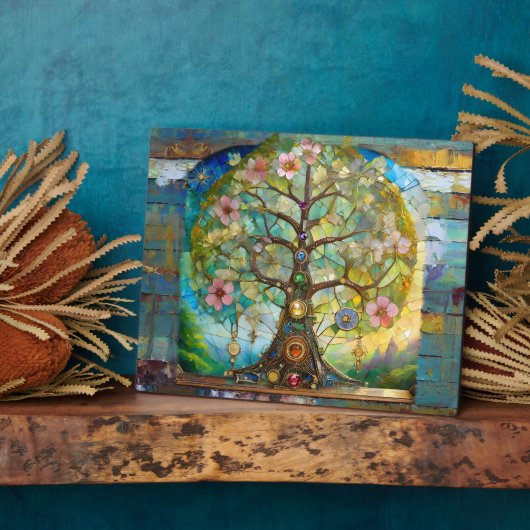 7 Chakra Blütenbaum Fotoplatte (Seite)