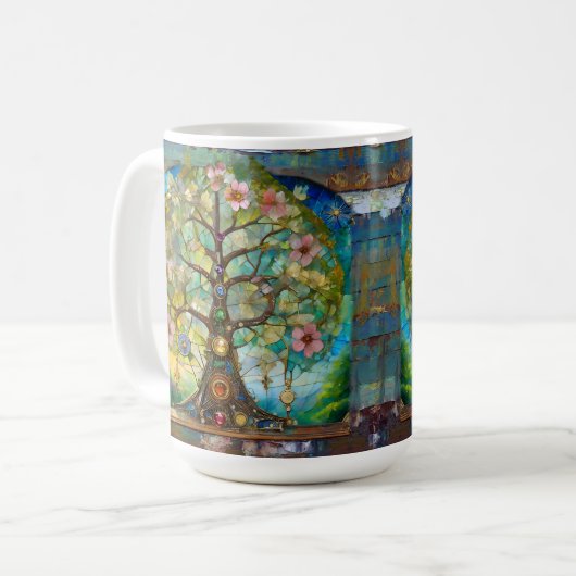 7 Chakra Blütenbaum Kaffeetasse (Vorderseite Links)