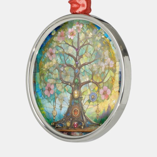 7 Chakra Blütenbaum Ornament Aus Metall (Links)