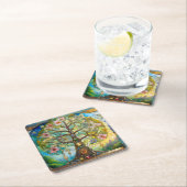 7 Chakra Blütenbaum Rechteckiger Pappuntersetzer (Vor Ort)