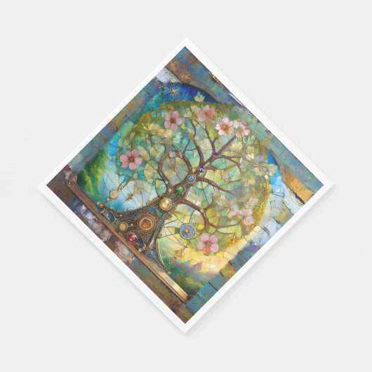 7 Chakra Blütenbaum Serviette (Ecke)