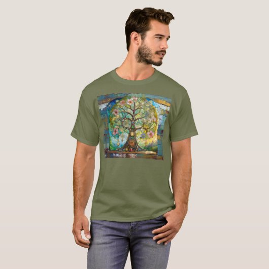 7 Chakra Blütenbaum T-Shirt (Vorne ganz)