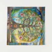 7 Chakra Blütenbaum Wandteppich (Vorderseite (Horizontal))