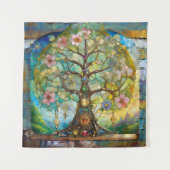 7 Chakra Blütenbaum Wandteppich (Vorderseite)