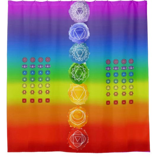 7 Chakra-Duschvorhang Duschvorhang (Vorderseite)