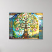 7 Chakra Erblühender Baum Des Lebens Leinwanddruck (Vorderseite)