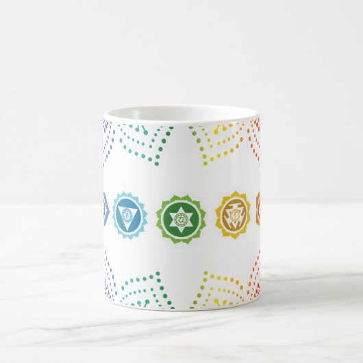 7 Chakra farbig dottiert Kaffeetasse (Mittel)