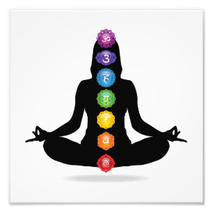 7 Chakra Frau-Silhouette Fotodruck