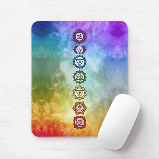 7 Chakra koordiniert kühne Regenbogenfarben Mousepad (Mit Mouse)