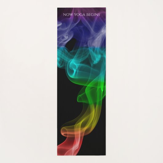 7 Chakra Mantra Regenbogen cool fett schwarz Yogamatte (Rückseite)