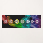 7 Chakra Mantra Regenbogen cool fett schwarz Yogamatte (Vorderseite (Horizontal))