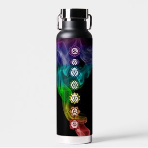7 Chakra Mantra Regenbogen Rauch fett schwarzen Yo Trinkflasche
