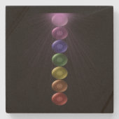 7 Chakra Quadrat-Getränk-Auftragmaschinen Steinuntersetzer (Vorderseite)