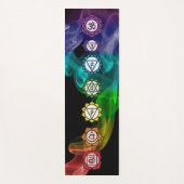 7 Chakra Regenbogen Rauch fett schwarz FRONT NUR Yogamatte (Vorderseite)