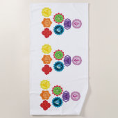 7 Chakra, s Kundalini Yoga, Chakra Yoga Strandtuch (Vorderseite)