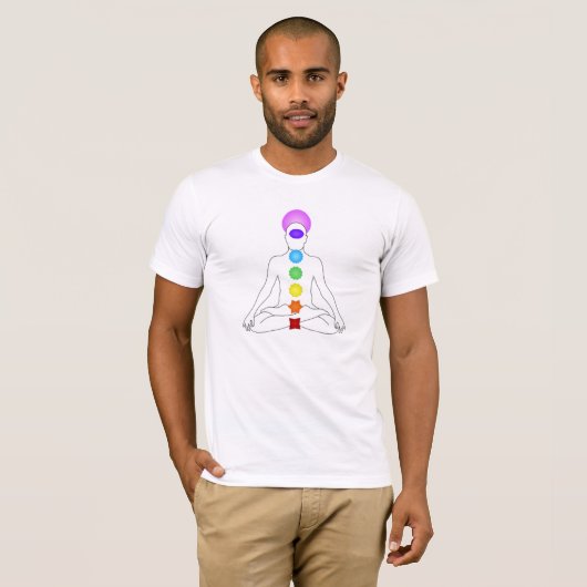 7 Chakra Spirituelle Meditation Yoga T - Shirt (Vorne ganz)