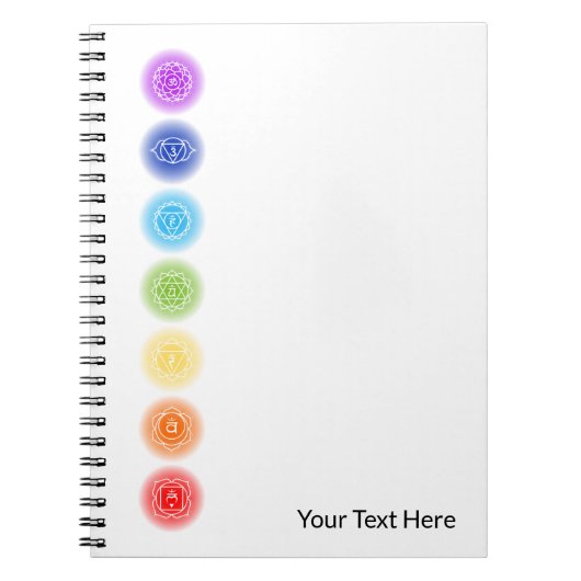 7 Chakra Symbole Notizblock (Vorderseite)