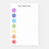 7 Chakra Symbole Post-it Klebezettel (Vorderseite)