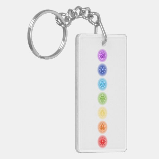 7 Chakra Symbole Schlüsselanhänger (Vorderseite links)