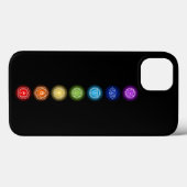 7 Chakra Symbole | Schwarz Case-Mate iPhone Hülle (Rückseite (Horizontal))