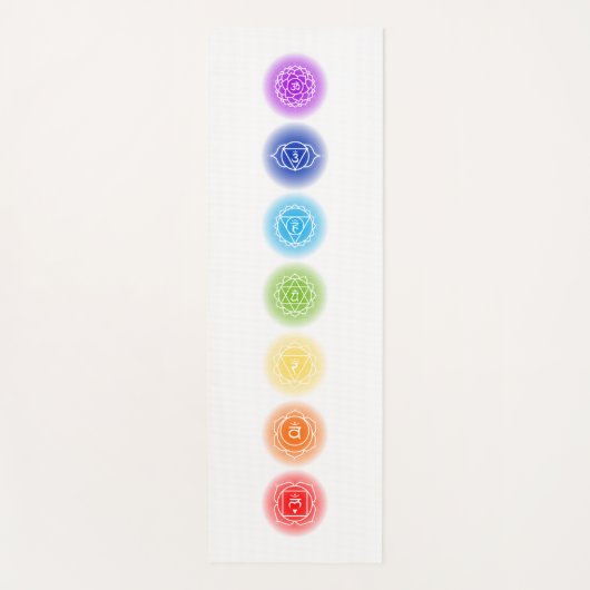 7 Chakra Symbole Yogamatte (Vorderseite)