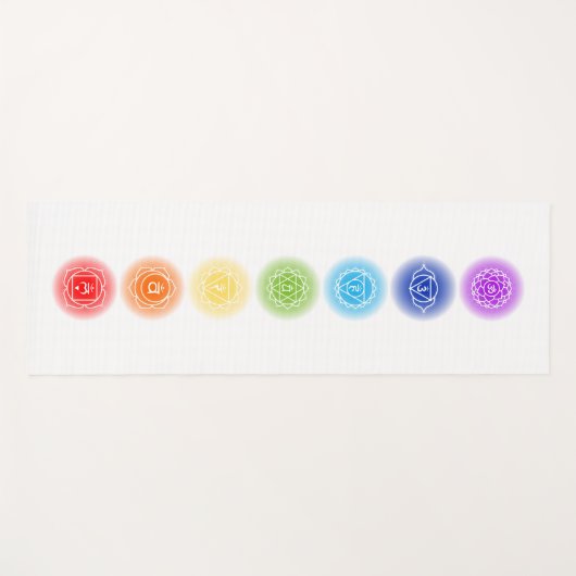 7 Chakra Symbole Yogamatte (Vorderseite (Horizontal))