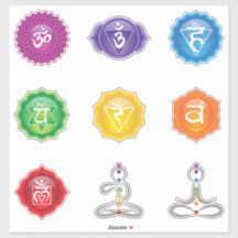 7 Chakra Symbols Aufkleber #01