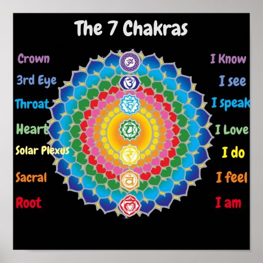 7 Chakras 12x12" Poster (Vorne)