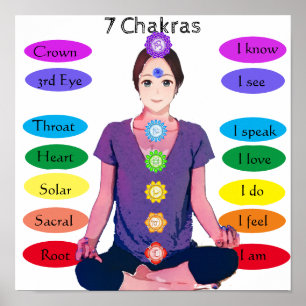 7 Chakras 12x12" Poster
