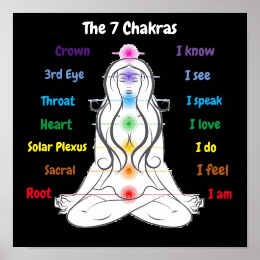 7 Chakras 12x12" Poster (Vorne)