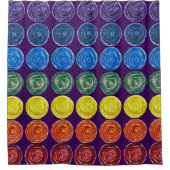 7 Chakras #2 Regenbogen-Farben Duschvorhang (Vorderseite)