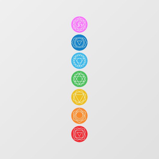 7 Chakras Fensteraufkleber (Blatt)