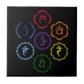 7 Chakras im Kreis Fliese (Vorderseite)