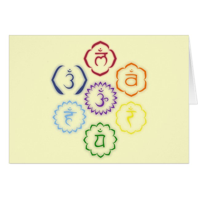 7 Chakras in einem Kreis (Vorderseite (Horizontal))