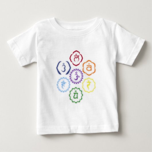 7 Chakras in einem Kreis Baby T-shirt (Vorderseite)