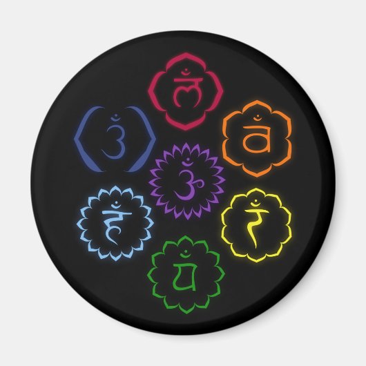 7 Chakras in einem Kreis Magnet (Vorne)