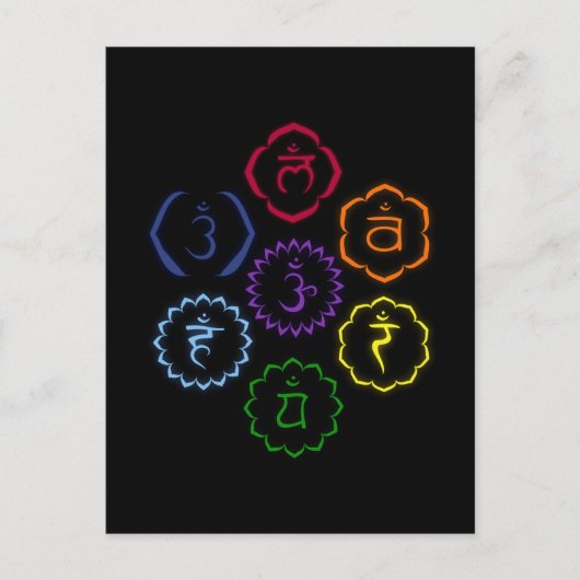 7 Chakras in einem Kreis Postkarte (Vorderseite)