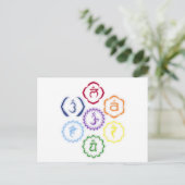 7 Chakras in einem Kreis Postkarte (Stehend Vorderseite)